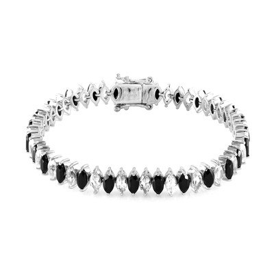 Bracelet en argent et Spinelle noir