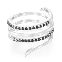 Bague en argent et Spinelle noir