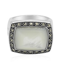 Bague pour homme en argent et Nacre