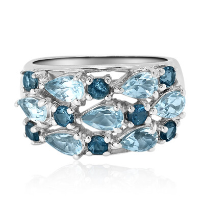 Bague en argent et Topaze bleu ciel