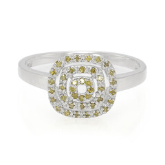 Bague en argent et Diamant fantaisie