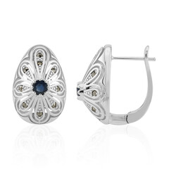 Boucles d'oreilles en argent et Saphir bleu (Annette classic)