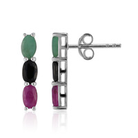 Boucles d'oreilles en argent et Emeraude