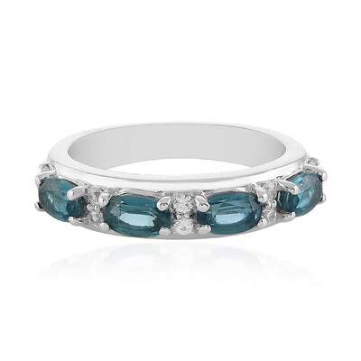 Bague en argent et Kyanite bleu pétrole