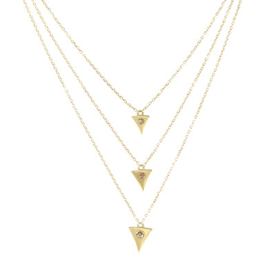 Collier en or et Diamant champagne I2 (de Melo)