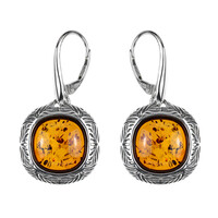 Boucles d'oreilles en argent et Ambre baltique
