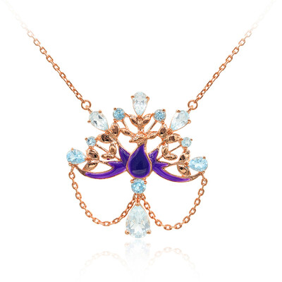 Collier en argent et Topaze bleu ciel