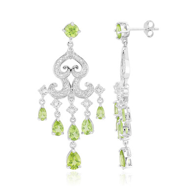 Boucles d'oreilles en argent et Péridot de Birmanie