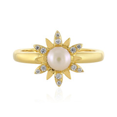 Bague en argent et Perle blanche de culture d'eau douce