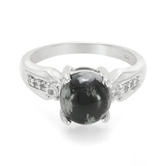 Bague en argent et Obsidienne Flocon-de-Neige