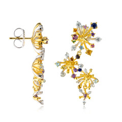 Boucles d'oreilles en argent et Saphir bleu (Gems en Vogue)