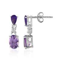 Boucles d'oreilles en argent et Améthyste