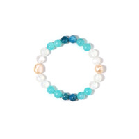 Bracelet et Perle de culture d'eau douce de couleur pêche (Riya)