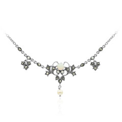 Collier en argent et Opale blanche