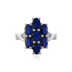 Bague en argent et Spinelle bleu roi