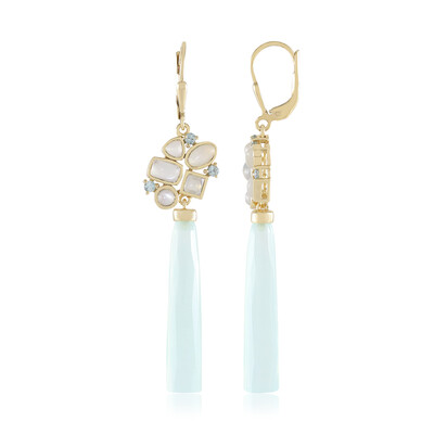 Boucles d'oreilles en argent et Calcédoine d'eau (KM by Juwelo)