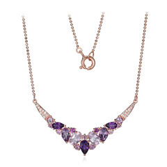 Collier en argent et Améthyste de Zambie