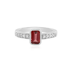 Bague en argent et Grenat du Mozambique