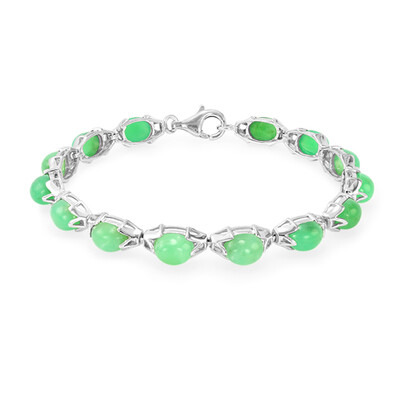 Bracelet en argent et Chrysoprase impériale