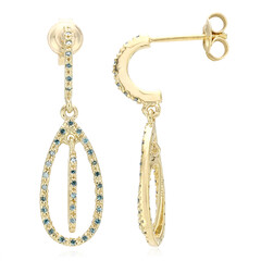 Boucles d'oreilles en argent et Diamant fantaisie