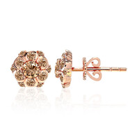 Boucles d'oreilles en or et Diamant rose de France SI1 d'Argyle 