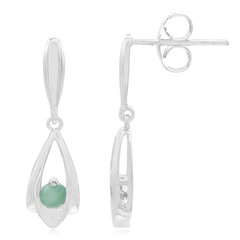 Boucles d'oreilles en argent et Emeraude