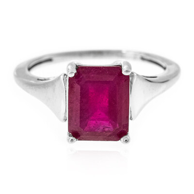 Bague en argent et Rubis de Madagascar