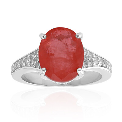 Bague en argent et Quartz pastel orange