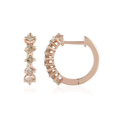 Boucles d'oreilles en or et Diamant chocolat I2