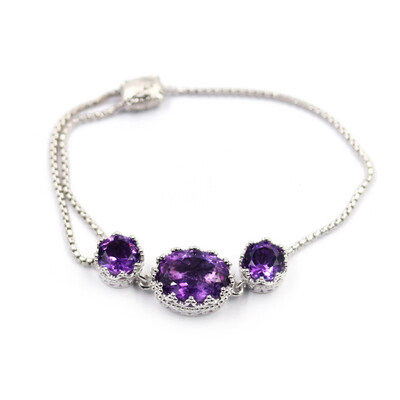Bracelet en argent et Améthyste de Zambie (Dallas Prince Designs)