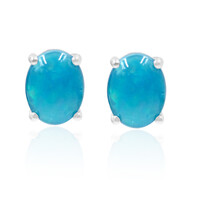 Boucles d'oreilles en argent et Opale bleu Caraïbes