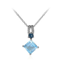 Collier en argent et Topaze bleu ciel