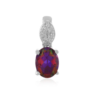 Pendentif en argent et Topaze mystique pourpre