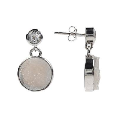 Boucles d'oreilles en argent et Agate Druzy
