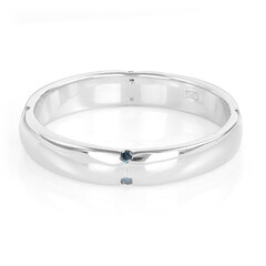 Bague en argent et Diamant bleu roi