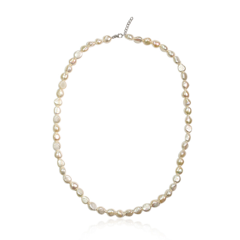 Collier Argent Avec Perle De Culture - Neuf Sans Emballage - Blanc Classique