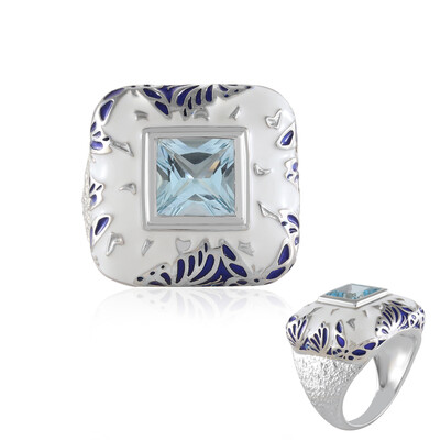 Bague en argent et Topaze bleu ciel (Adela Silber)