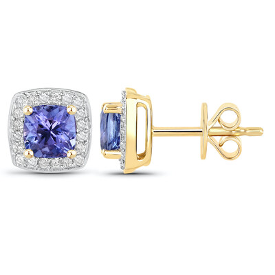 Boucles d'oreilles en or et Tanzanite