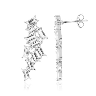 Boucles d'oreilles en argent et Topaze blanche