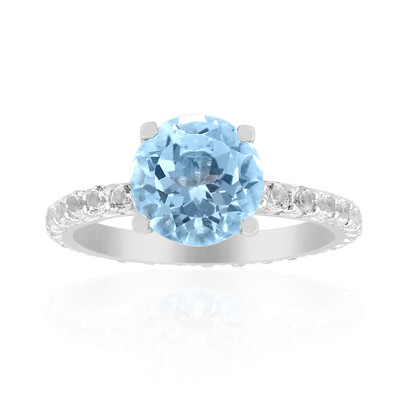Bague en argent et Topaze bleu ciel