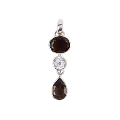 Pendentif en argent et Quartz fumé
