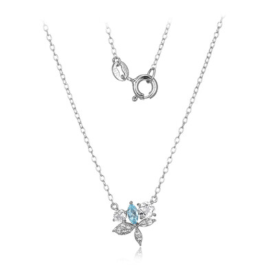 Collier en argent et Topaze bleu Suisse