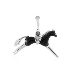 Pendentif en argent et Agate noire (Desert Chic)