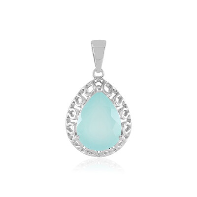 Pendentif en argent et Calcédoine d'eau