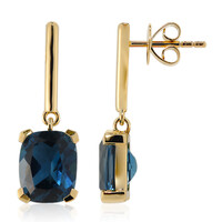 Boucles d'oreilles en or et Topaze bleu de Londres (Tenner Diniz)