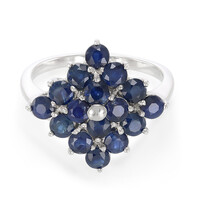 Bague en argent et Saphir bleu