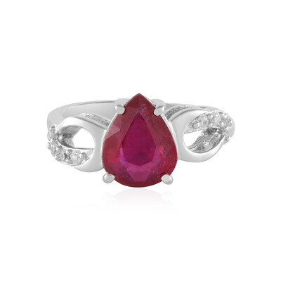 Bague en argent et Rubis de Madagascar