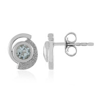 Boucles d'oreilles en argent et Aigue-marine du Brésil