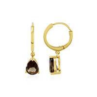 Boucles d'oreilles en argent et Quartz fumé