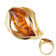 Bague en argent et Ambre baltique couleur cognac (dagen)